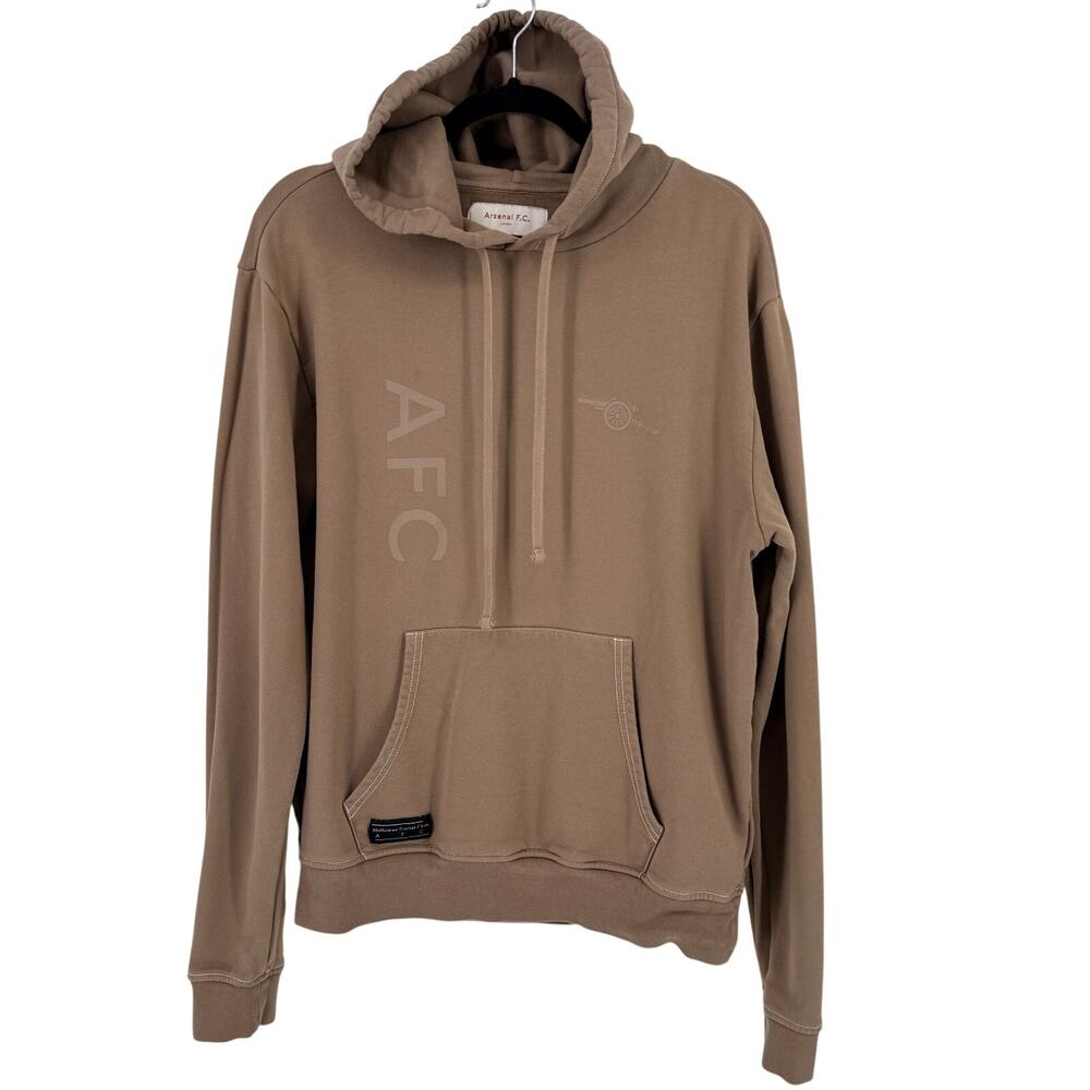Arsenal FC London Holloway Social Club Pullover Hoodie Sz L Brown Cotton